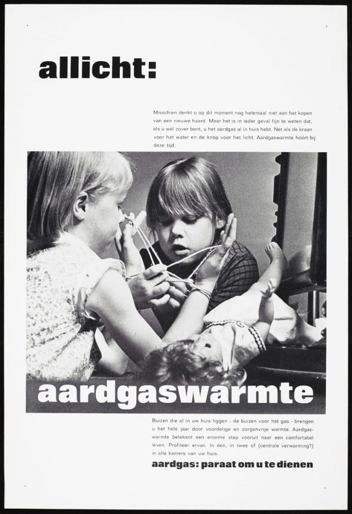 Aardgaswarmte poster in de jaren '70